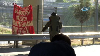 Okmeydanı Kavşağında şüpheli tüp paniği