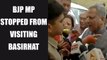 BJP MP Meenakshi Lekhi stopped from visiting Basirhat in West Bengal, Watch Video | Oneindia News