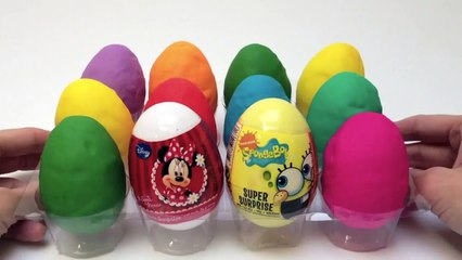 Play-Doh Trains Surprise Eggs Thomas Tank Engine Mickey Mouse Cars 2 Spongebob Toy Trains