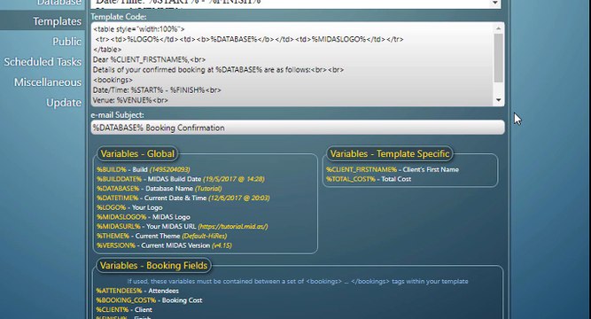 MIDAS: How To Customize Templates