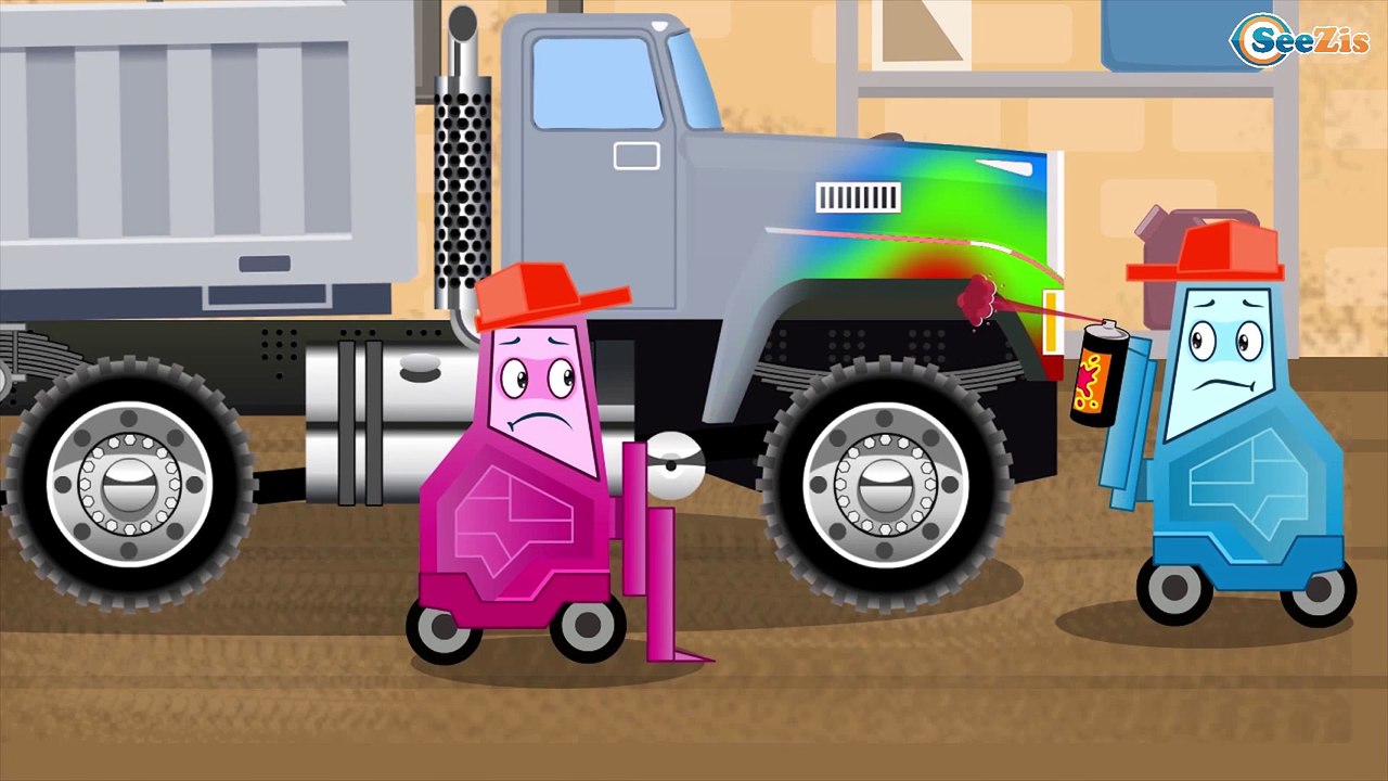 Red Tractor & JCB Bulldozer Real Trucks For Children - Kids Video | Construction Car Cartoon