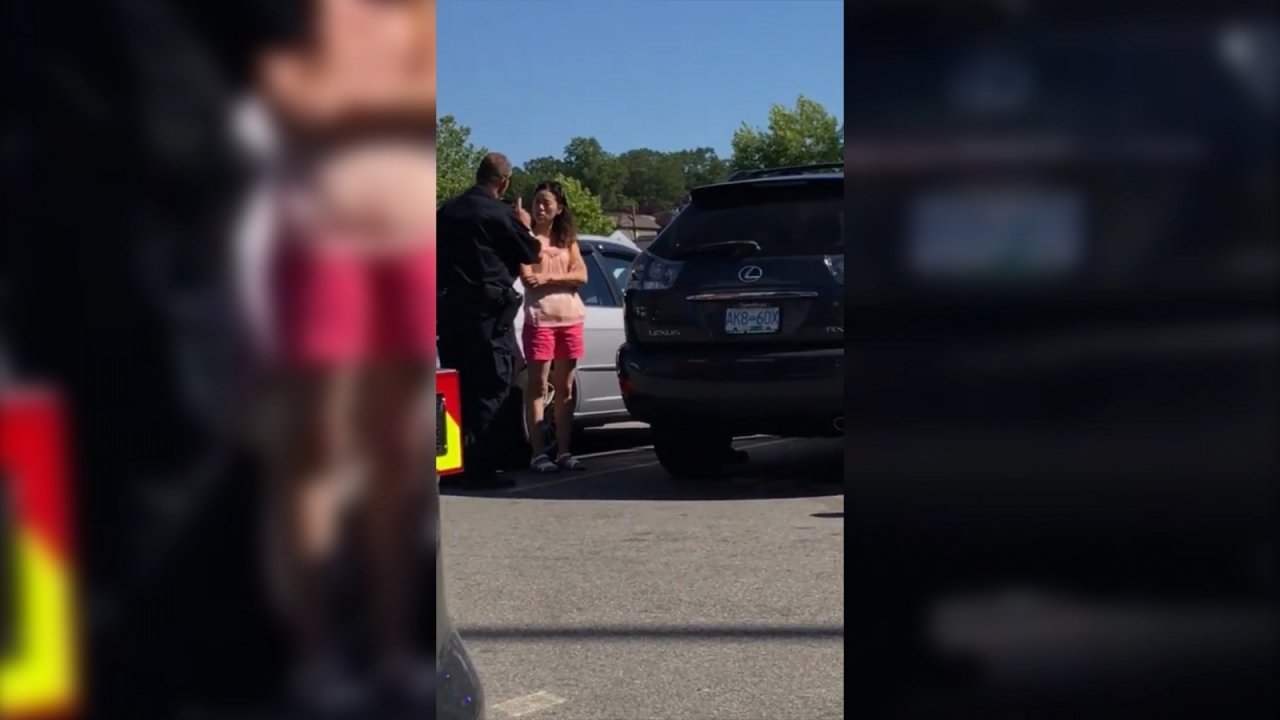Police officer filmed yelling at mother for lea...