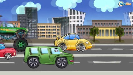 下载视频: Coche de Policía, Camión de Bomberos, Grúa - Carros para niños - Spanish cartoons