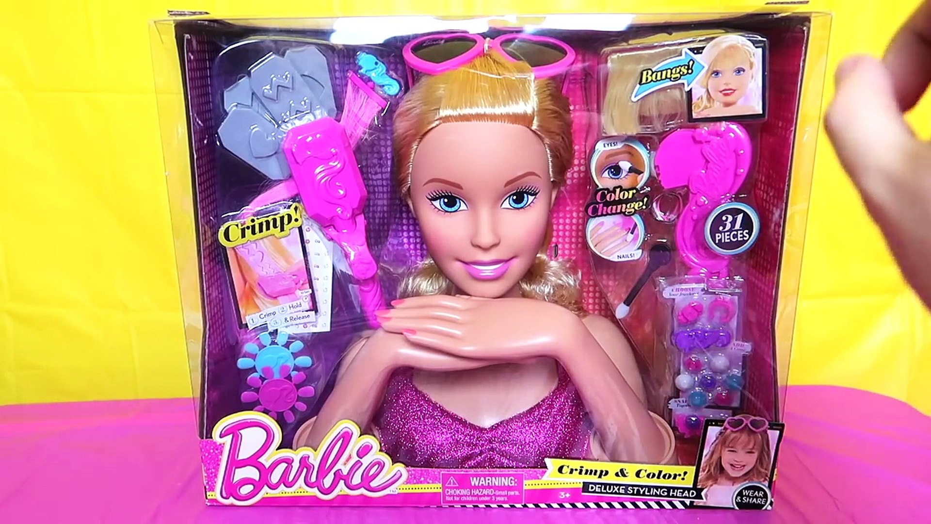 barbie crimp and curl styling head