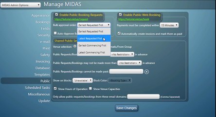 MIDAS: How To Manage Public Settings