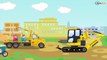 The Yellow Bulldozer digging with Excavator | New Construction Trucks Kids Cartoon