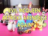 EVIL MCQUEEN ATTACKS ARENDELLE AGAIN MINIONS AGNES GRU ELSA ANNA BOWSER MINNIE MOUSE MICKEY Toys Kids Video LIGHTENING M