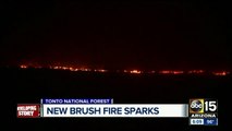 New brush fire sparks near Tonto National Forest, east of Sunset Point