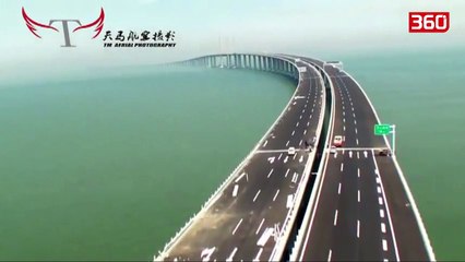 Kina perfundon ndertimin e ures me te gjate mbi det (360video)