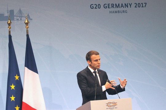 Conférence de presse d'Emmanuel Macron le Samedi 8 juillet 2017 au G20 à Hambourg