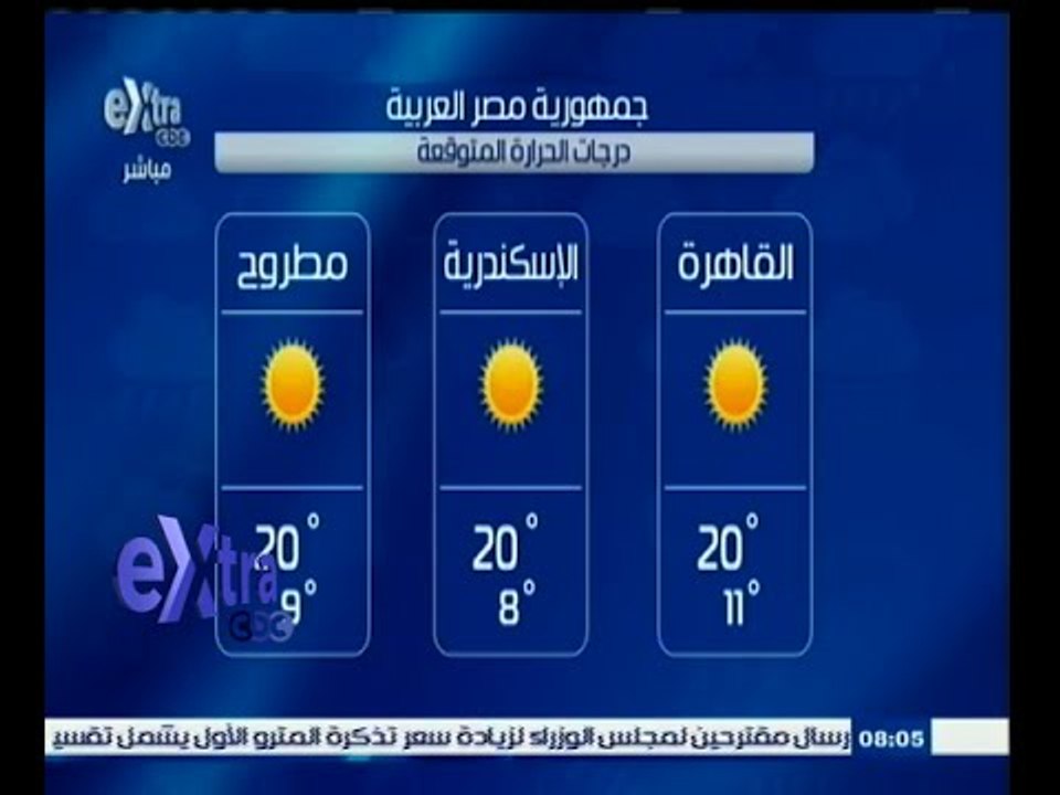 #غرفة_الأخبار | حالة الطقس ودرجات الحرارة ليوم...