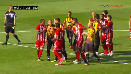 Η ένταση μετά το τάκλιν του Ρέτσου  - Μαλίν vs Ολυμπιακός - 08.07.2017