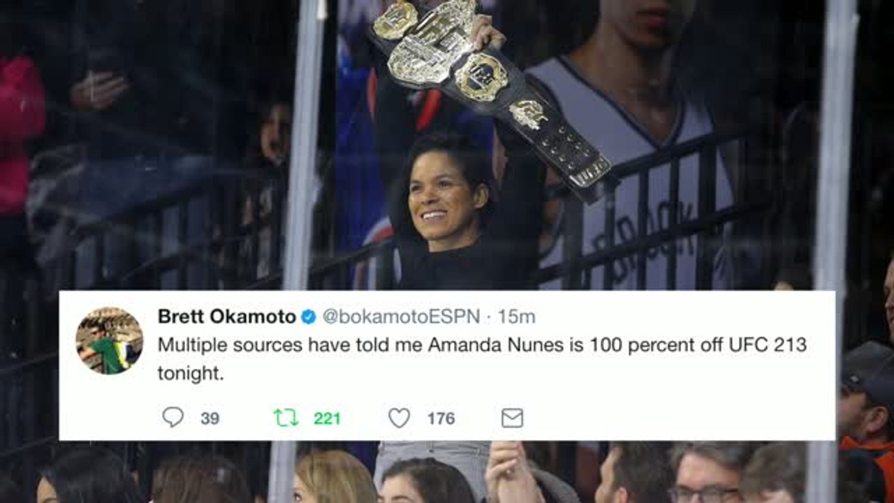 Amanda Nunes Reportedly Too Ill To Fight; UFC 213 Main Event Off