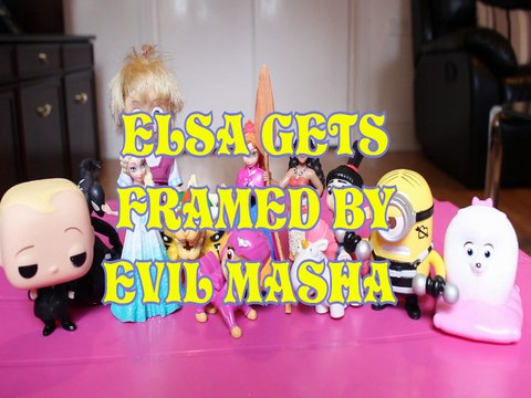 ELSA GETS FRAMED BY EVIL MASHA & THE BEAR BOWSER SKYE GIDGET SWIPER ROCHELLE AGNES GRU MOANA Toys Kids Video FROZEN DIS
