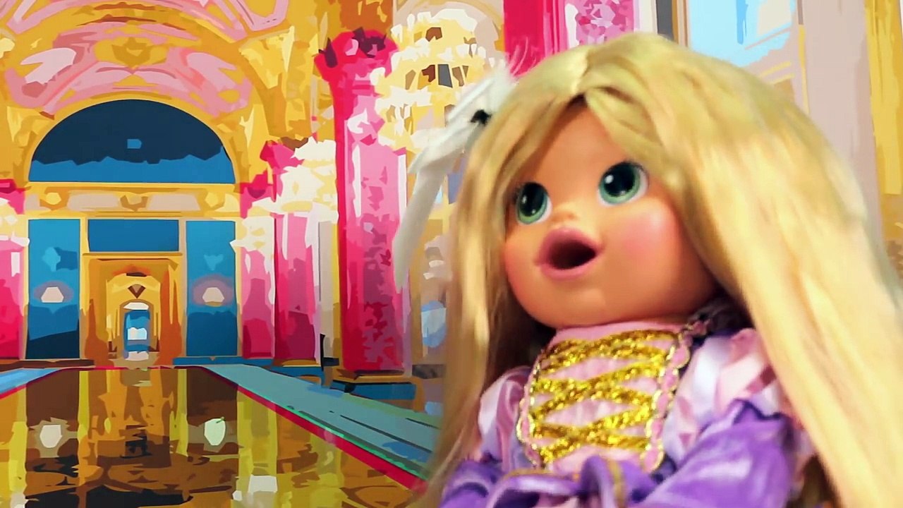 Baby Alive Rapunzel Eats Hair with Princess Belle, Frozen Elsa and Descendants Mal. DisneyToysFan. , animated cartoons  2017 & 2018