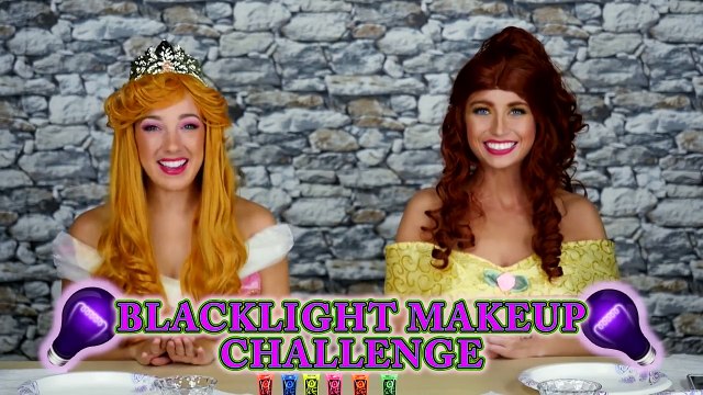 Blacklight Makeup Challenge Belle, Aurora, Elsa, Jasmine. DisneyToysFan , animated cartoons 2017 & 2018