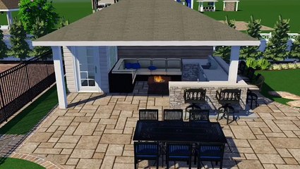 Cambridge Paver Patio with Outdoor Kitchen & Pavillon - Dix Hills, NY 11746