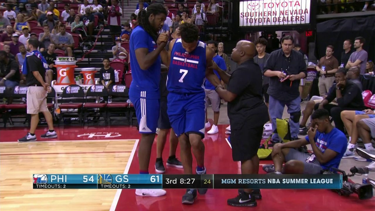 Marquelle Fultz Injury - Sixers vs Warriors - July 08, 2017
