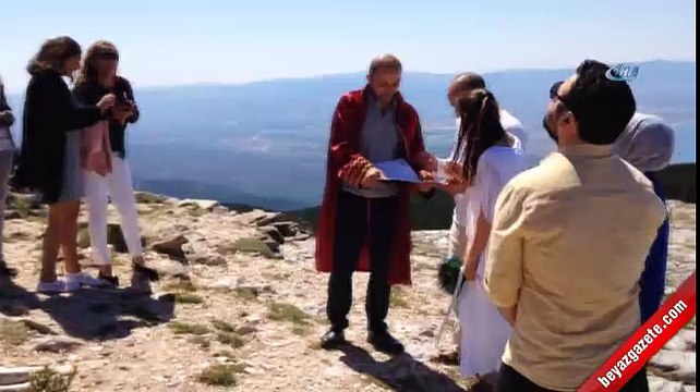 1726 metre yükseklikteki Kazdağı'nda nikah yaptılar