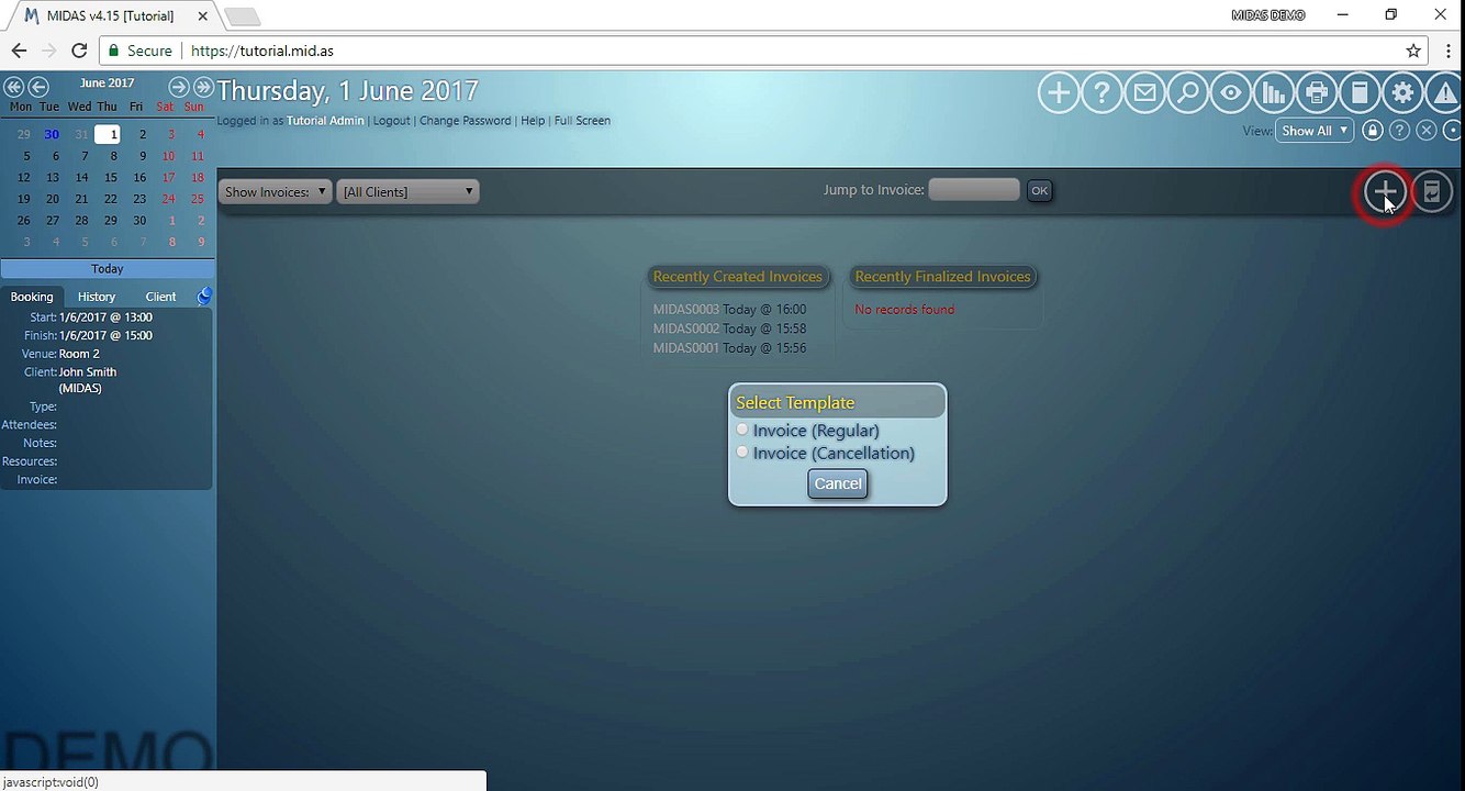 MIDAS: How To Manually Create An Invoice