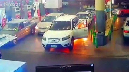 Akaryakıt istasyonunda faciadan dönüldü