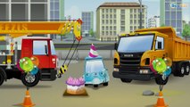 Giant Truck with Crane & JCB Excavator - Real Diggers Trucks Cartoon Video for Kids - World of Cars
