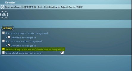 MIDAS: How To Set A Booking Reminder