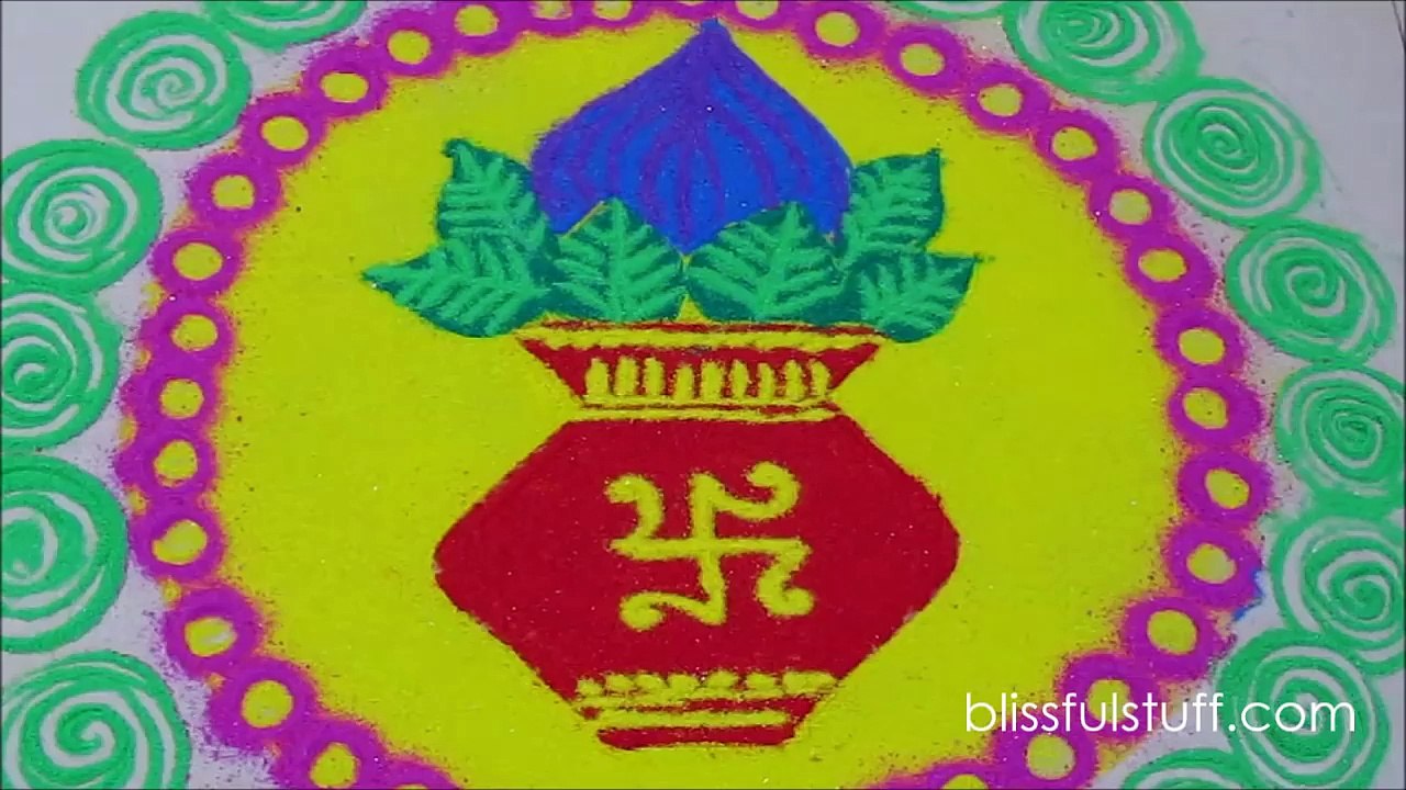 Diwali Special Kalash Rangoli Design by Poonam Borkar