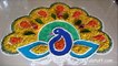 Diwali Special Peacock Rangoli Design with marigold flowers / How to make rangoli with flowers
