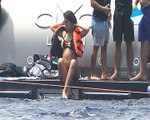 Cristiano Ronaldo takes a dive while showing off flyboarding skills as he joins son and bikini-clad girlfriend Georgina Rodriguez in Ibiza... amid claims she is pregnant