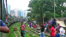 Dewangang commuter train crossing Sundarban express train ,Bangladesh