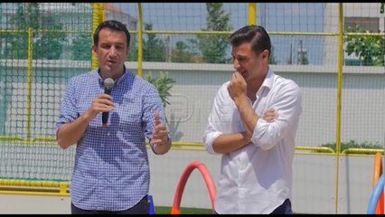 Ora News - Veliaj dhe Lorik Cana përurojnë fushat sportive në kopshtet publike