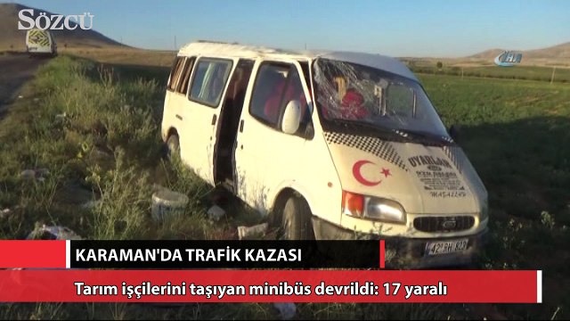 Tarım işçilerini taşıyan minibüs devrildi