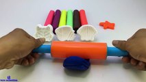 Jouer pâte la modélisation argile avec Mer thème moules amusement Apprendre couleurs et Créatif pour