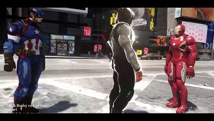 Captain America & Bucky VS Iron Man Mark 45 & War Machine - Epic Marvel Superheroes battle