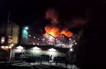 Camden Market Fire Lights Up Night Sky