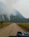 Wildfire Rages Close to British Columbia Mountains
