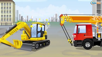 Видео для детей - Трактор и Грузовик Строительная Техника - Мультики Машинки