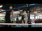 Andy Ruiz Jr hitting the mitts