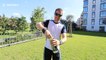 Man shows off impressive juggling skills with tennis balls and can