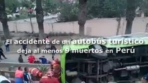 Mueren 9 personas en un accidente de autobús turístico en Lima