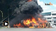 油槽车翻覆爆炸1人死   爆炸声响吓坏民众