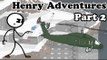 Henry Stickman Adventures Part 2 - Henry escapes by helicopter - Funny Stickman Video