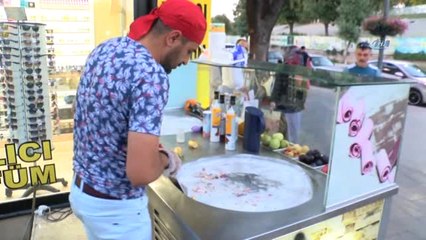 Tayland Usulü Rulo Dondurma Konya'da İlgi Görüyor
