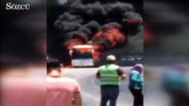 Isparta'da otobüs yangını