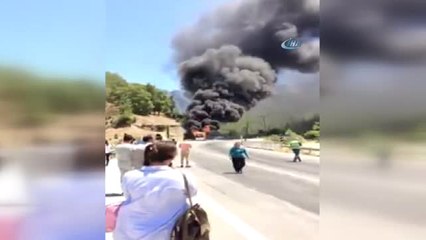 Isparta'da Seyir Halindeki Yolcu Otobüsü Alev Alev Yandı