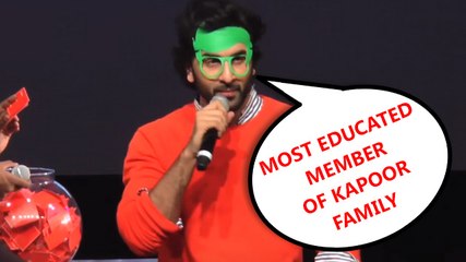 Ranbir Kapoor Reveals He's The Most Educated Person In The Kapoor Family