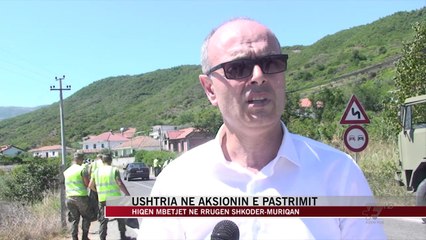 Ushtria në aksionin e pastrimit në rrugën Shkodër-Muriqan - News, Lajme - Vizion Plus