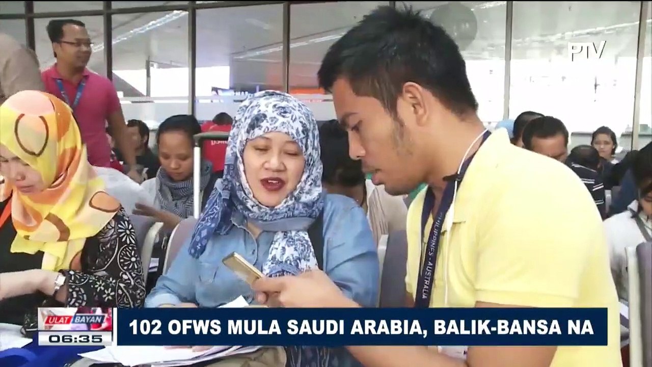 102 OFWs mula Saudi Arabia, balik-bansa na