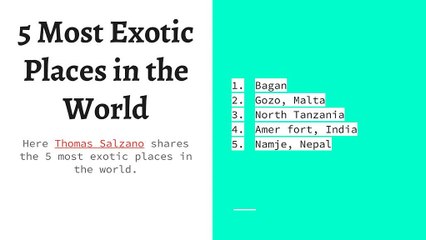 Thomas Salzano Shares 5 Most Tropical Places in the World